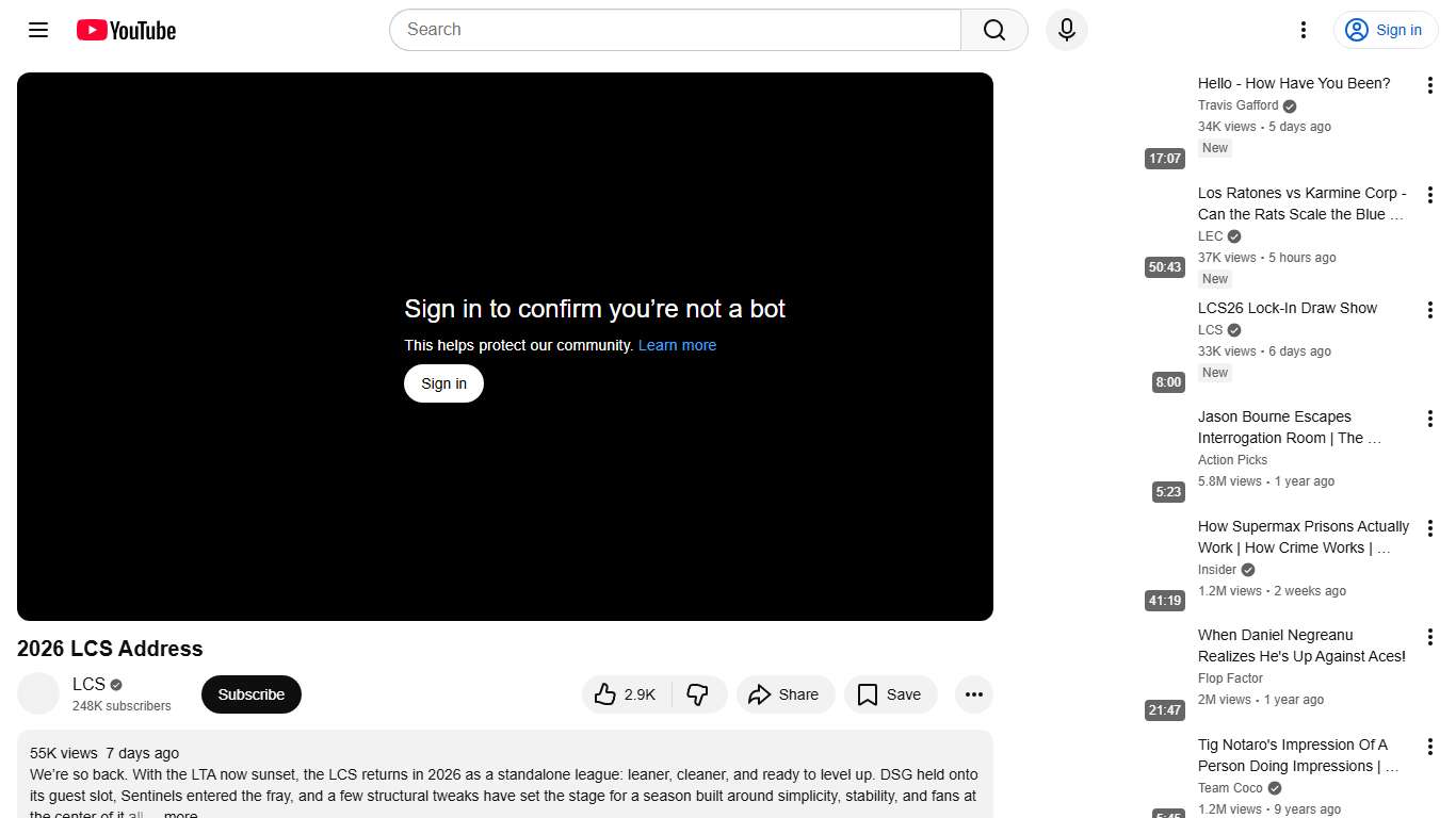 2026 LCS Address - YouTube
