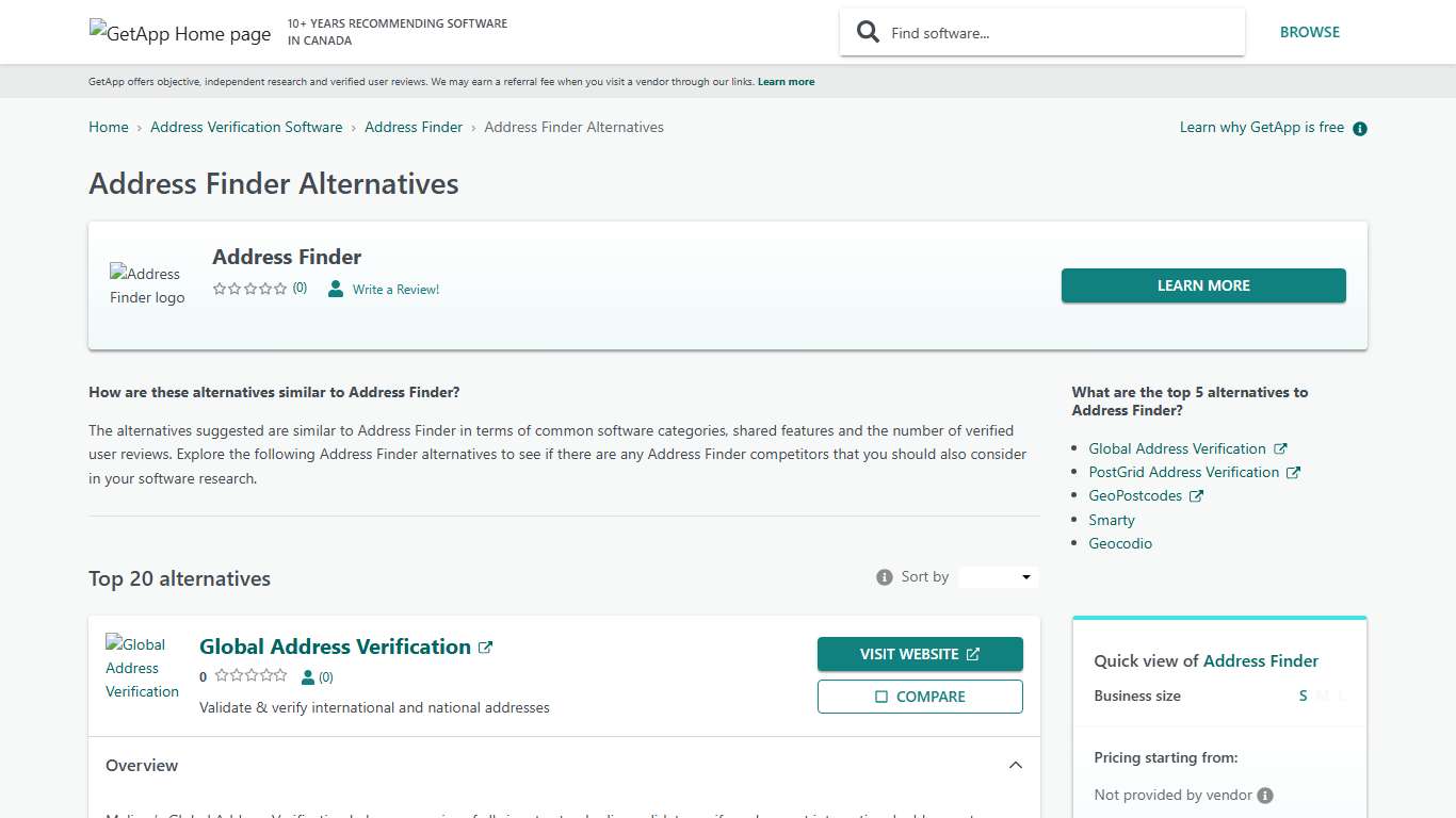 Top 20 Address Finder Alternatives | GetApp Canada 2026